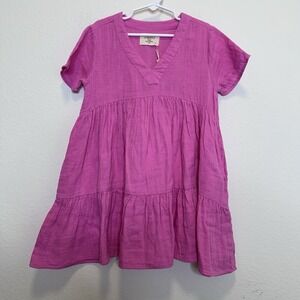 9SEED Littles California Luxury Resort‎ Wear Pink Gauze Dress Kids Size 4/5 NWT